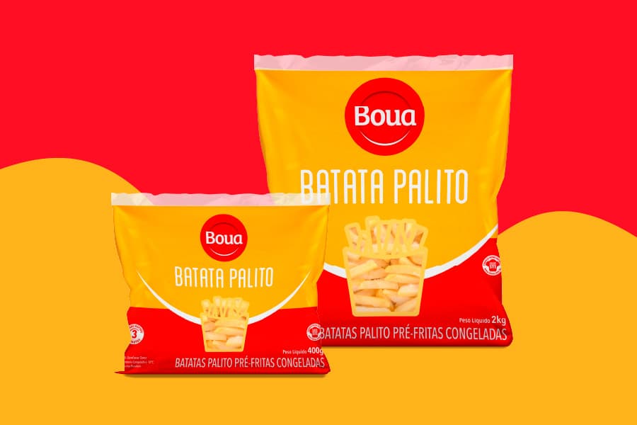 2014: Lançamento dos primeiros produtos da Boua: batata pré-frita congelada.
