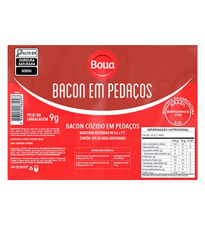 Bacon em Pedaços — embalagem Termoformada