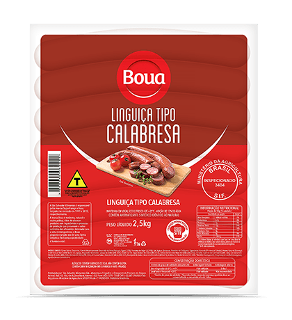 Linguiça Tipo Calabresa — embalagem Calabresa 2,5kg